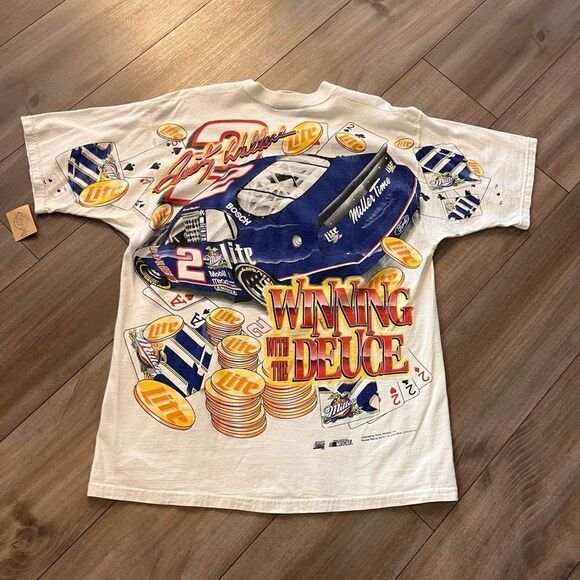 Chase Authentics Vintage 90's Rusty Wallace Deuces Wild All Over Print T Shirt M - Picture 5 of 5